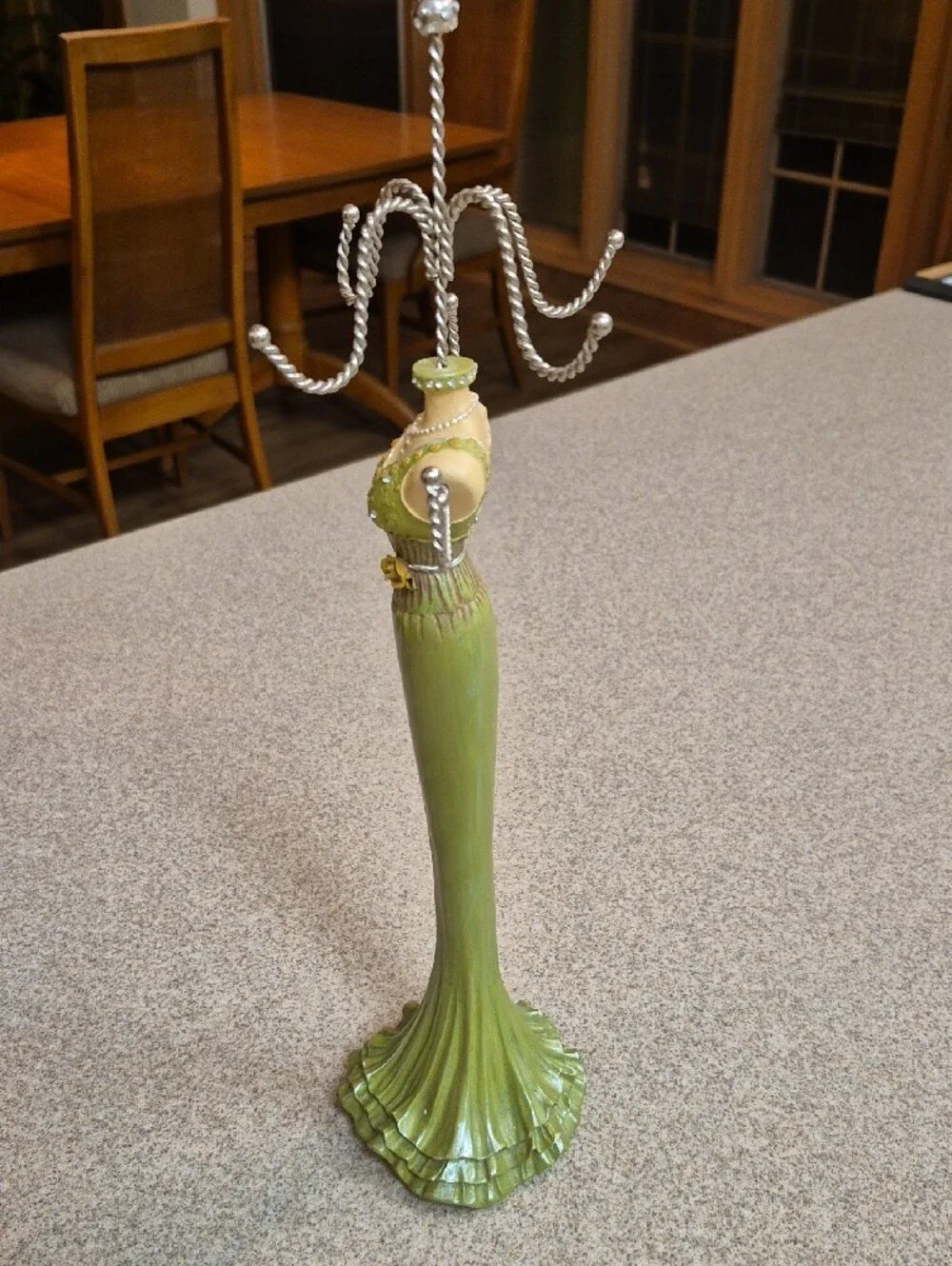 Elegant Green Dress Jewelry Stand Organizer